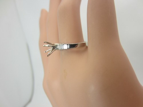 Platinum 0.50 ct Princess Cut Diamond Engagement Ring for 1 ct Diamond Mounting - 第 5/12 張圖片
