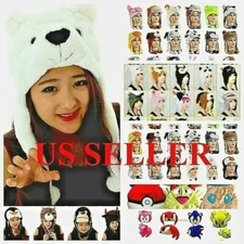 Unisex Anime Animal Plush Knit-Hand Plush Aviator Style Fleece Cosplay Hat 3