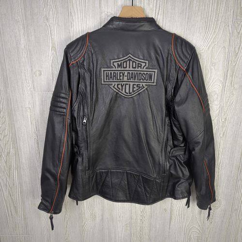Harley Davidson Womens ECLIPSE Waterproof Reflective Leather Jacket 1W Plus - Picture 6 of 12