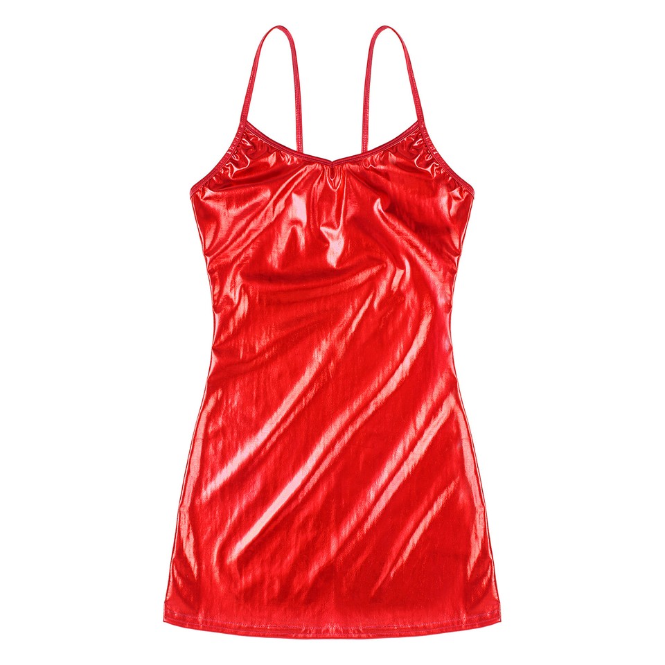 Womens Clubwear Bodycon Dresses Metallic Minidress Raves Sleeveless ...