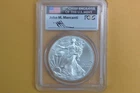 2015 $1 American Silver Eagle 1oz PCGS MS70 John Mercanti Signed First Strike