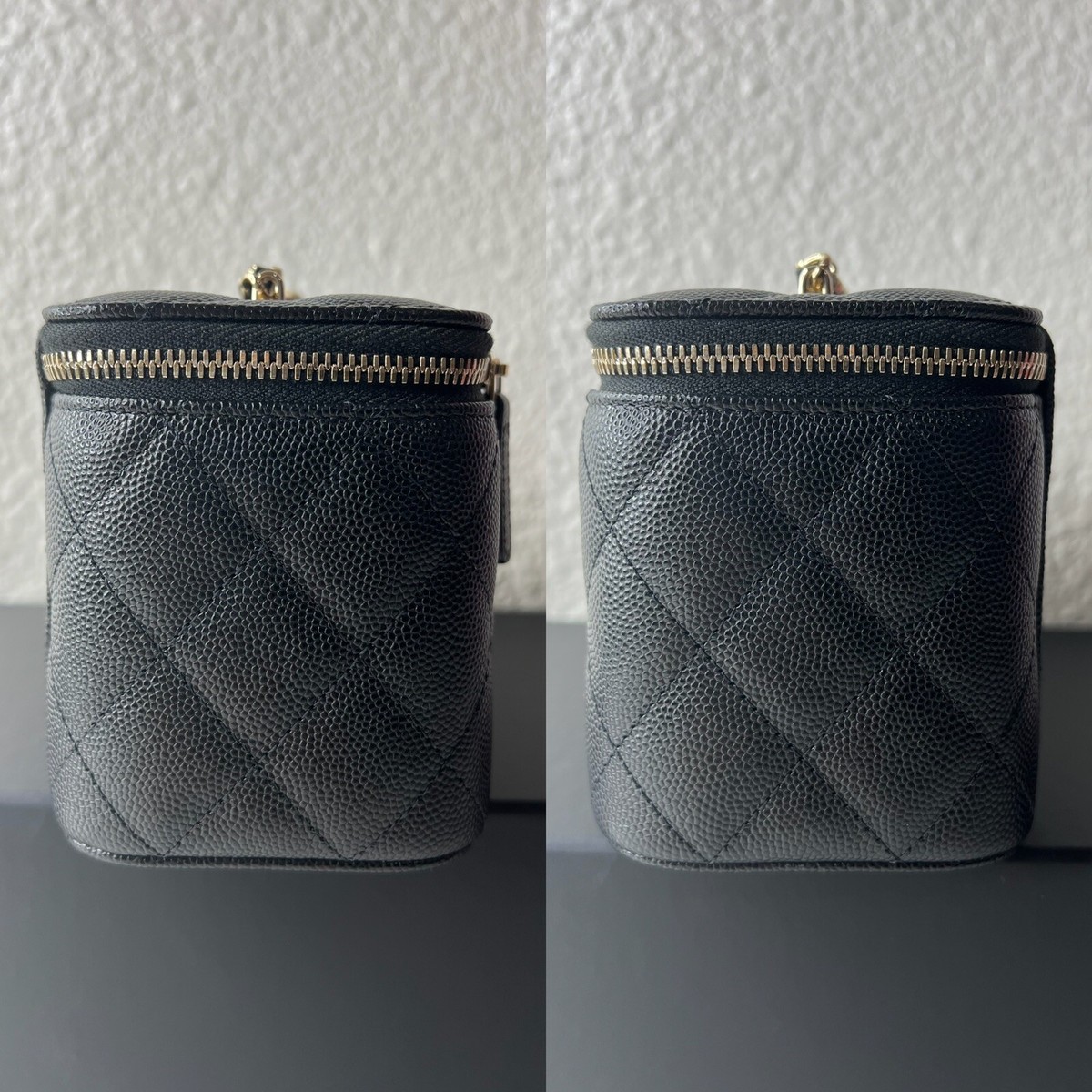 【小さなサイズにシャネルの全てを】CHANEL Small Vanity バッグ Small vanity with chain - Shiny calfskin & gold-tone metal