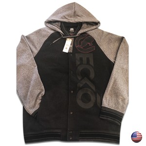 NEW-ECKO-UNLTD-LOGO-AUTHENTIC-MEN-039-S-GRAY-BUTTON-UP-HOODIE-SWEATSHIRT-SIZE-L
