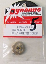 1960's Dynamic 823 BRASS SPUR GEAR 30T 1/8" Hole  set Screw 1:24 1:32 slot cars