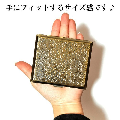METAL CIGARETTE CASE Copper Antique Geometric Tsubota Pearl Japan - Picture 4 of 5