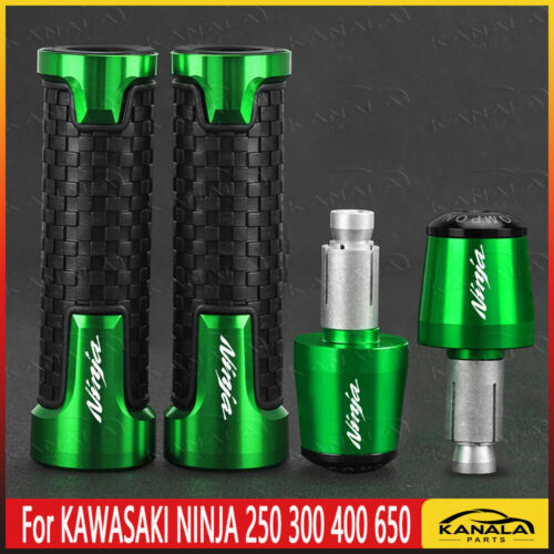 For KAWASAKI NINJA 250 300 400 650 Accessories Handlebar Grip Handle Bar End Cap - Picture 1 of 9