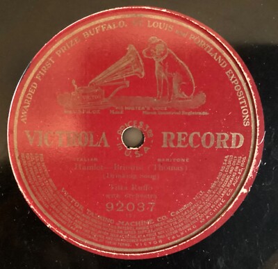 Titta Ruffo – 78 rpm Victor pat 92037: Hamlet-Brindisi; V cond | eBay