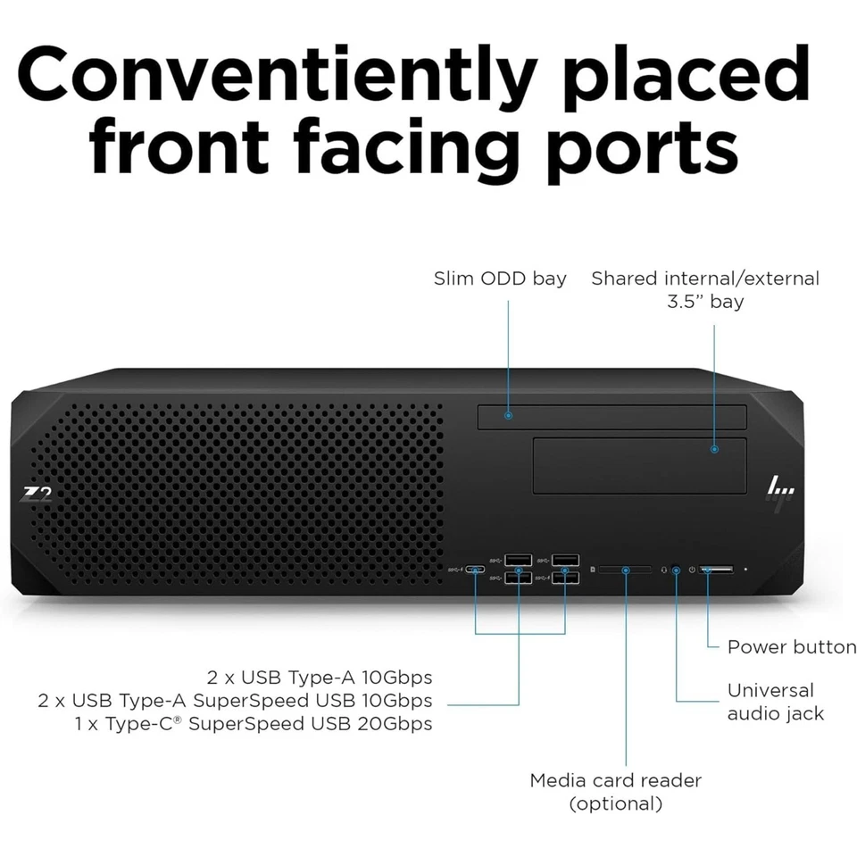 HP Z2 G5 SFF Desktop Core i7-10700 2.9GHz  DDR4 SSD P1000 Win 11 Pro - Image 4 of 4