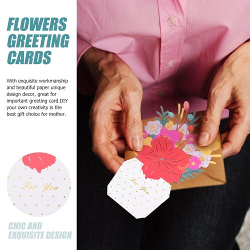 2 Pieces Three-dimensional Flowers Greeting Card Happy Mother's Day Cards Bride - Picture 7 of 12