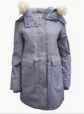 Hoodlamb Women's Grey Fur Collar Hooded Hemp Warm Parka 420 Nwt