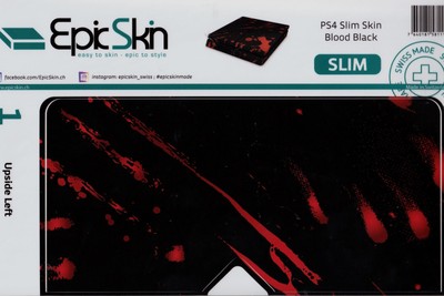 PS4 Slim Skin - Design Aufkleber Blood Black PS4 Neu & OVP