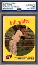 Bill White PSA DNA Vintage Signed 1959 Topps Rookie Autograph