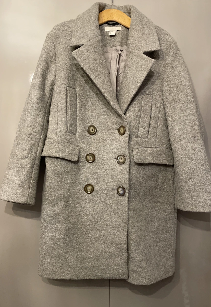 H M Lovely Brown 100 Wool Coat Size 8 36