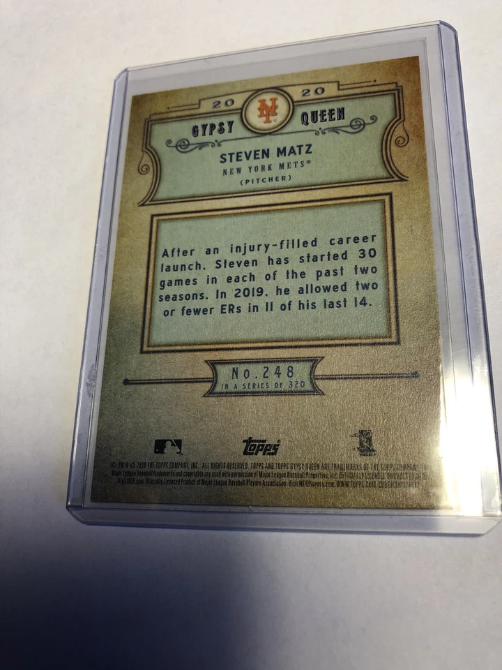 2020 Topps Gypsy Queen Green Border Steven Matz #248 SP Insert - Image 2 of 2