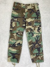 US Army Pants Mens 30x29 Green Camo Woodland Camo Cargo Combat (Year 1990) VTG