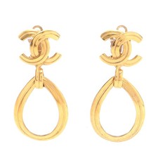 Chanel Coco Mark Earrings Plated Women Gold One Size 559228