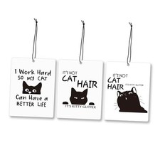 Mancheng-zi Funny Black Cat Car Air Freshener 3Pcs, Cat Dog Car Air Freshener-7