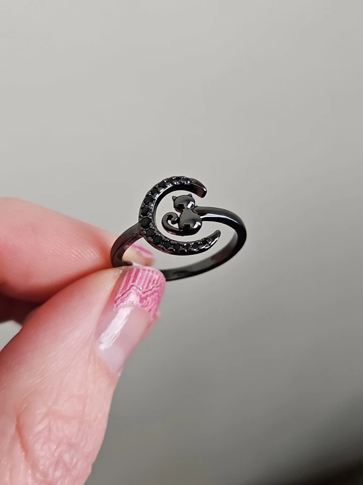 Fragrant Jewels Black Cat Ring Size 7 - Image 2 of 4