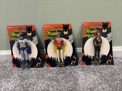 Lot of 3 Batman & Robin & CatWoman Bendable Figures 5.5''-6'' NJCroce NEW