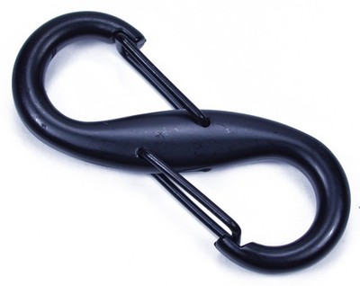 Black Large S-Clips - Heavy-Duty Dual-Gate Clips for Keys, Gear & Paracord