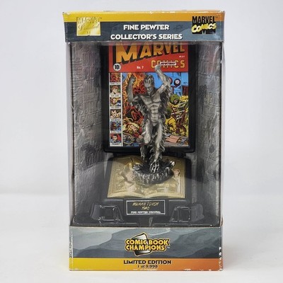 Marvel Human Torch Pewter Statue Comic Book Champions 1998 COA Sealed Old Stock