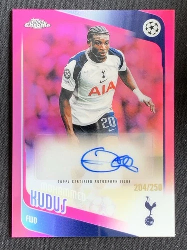 Mohammed Kudus 2025-26 Topps Chrome UCC Pink Refractor Auto /250 #CA-MK