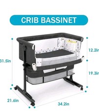 Baby Bassinet Bedside Sleeper Easy to Fold Portable.