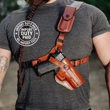 Glock Chest Holster with Magazine Pouch in Alaskan Style.