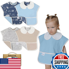 Bebeezoo 6-Layer Waterproof Baby Bib Reversible Adjustable Washable Stain Oil