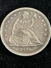 1846 - O Seated Liberty Silver Dollar $1 - US Coin Ungraded Scratched