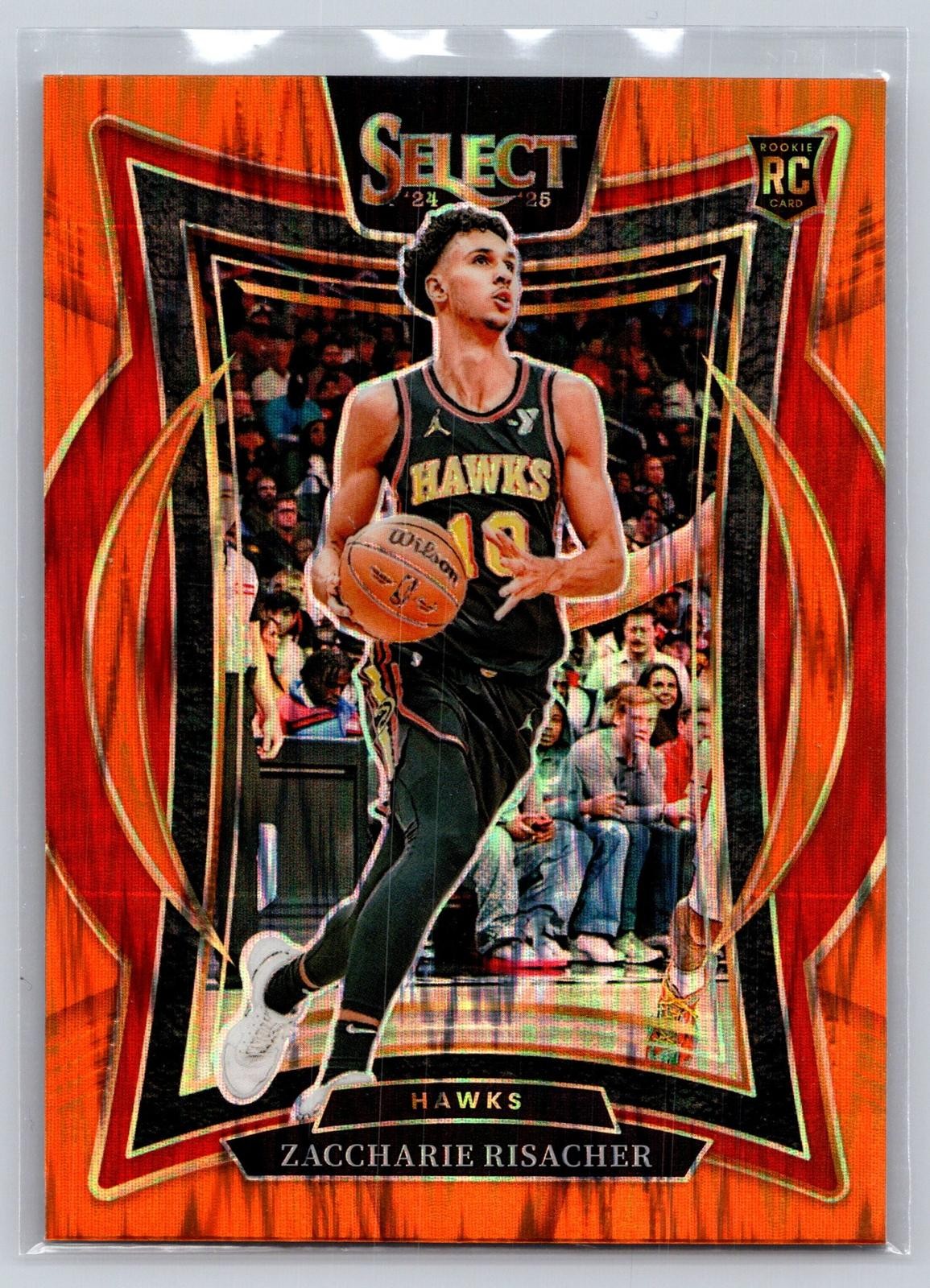 2024-25 Panini Select #86 Zaccharie Risacher Orange Flash Prizm