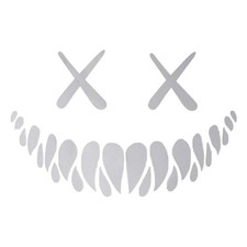 3 Pcs Reflective Car Sticker, 8 x 5 Inch Halloween Smile Demon Decal White