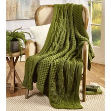 Herrschners  Green Haven Cabled Blanket Knit Kit