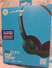JLab Go Work Pop Wireless On-ear Headset w/Microphone Boom Bluetooth Multipoint
