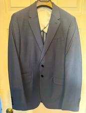 Paul Smith Jacket. Blue Wool Mohair Twill 2-Piece Suit 38R
