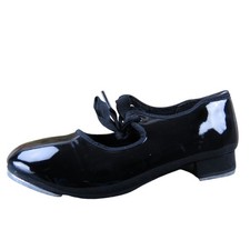 Jaina Timmer Girls 2.5 Black Patent Synthetic Tap Shoes Lace-Up Performance