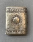 Silver plated metal cigarette case, 19th century