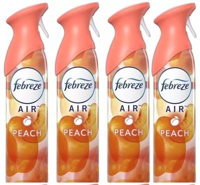 4 PACK Febreze Air Effects Odor-Eliminating AIR Freshener Peach, 8.8 oz