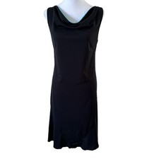 Express Women’s Sleeveless Y2K Cowl Neck Dress Black & Blue Size 7/8