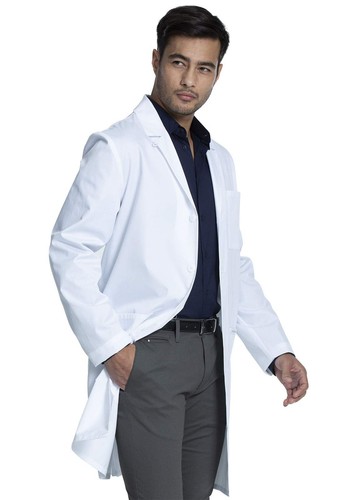 Long Lab Coat for Men with Front Button Closure, 3 Pockets & Center Back Leng... - Picture 5 of 6