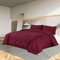 BettwäSche Set Bordeauxrot 240X220Cm Baumwolle Bettgarnitur Bettbezug vidaXL