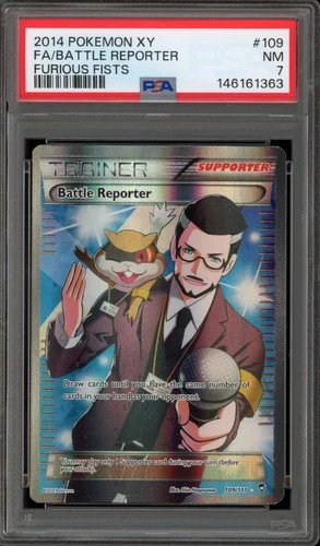 Pokemon Battle Reporter XY Furious Fists Full Art #109 PSA 7