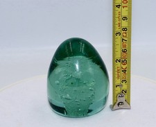 Victorian Green Glass Dump Paperweight Pontil 19th Century