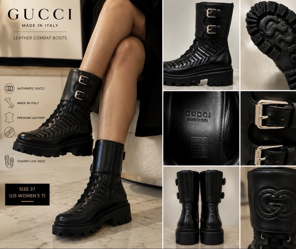 Gucci Leather Boots for Women for sale - eBay