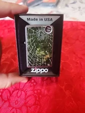 Zippo Spider Web Rain Drops Brushed Chrome Windproof Lighter 28285 NEW D 2013