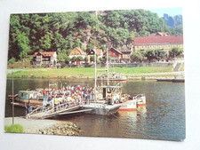 AK Rathen Sächs. Schweiz Elbe Seil Fähre BERGLAND Ponton angelegt 1985 Schiff