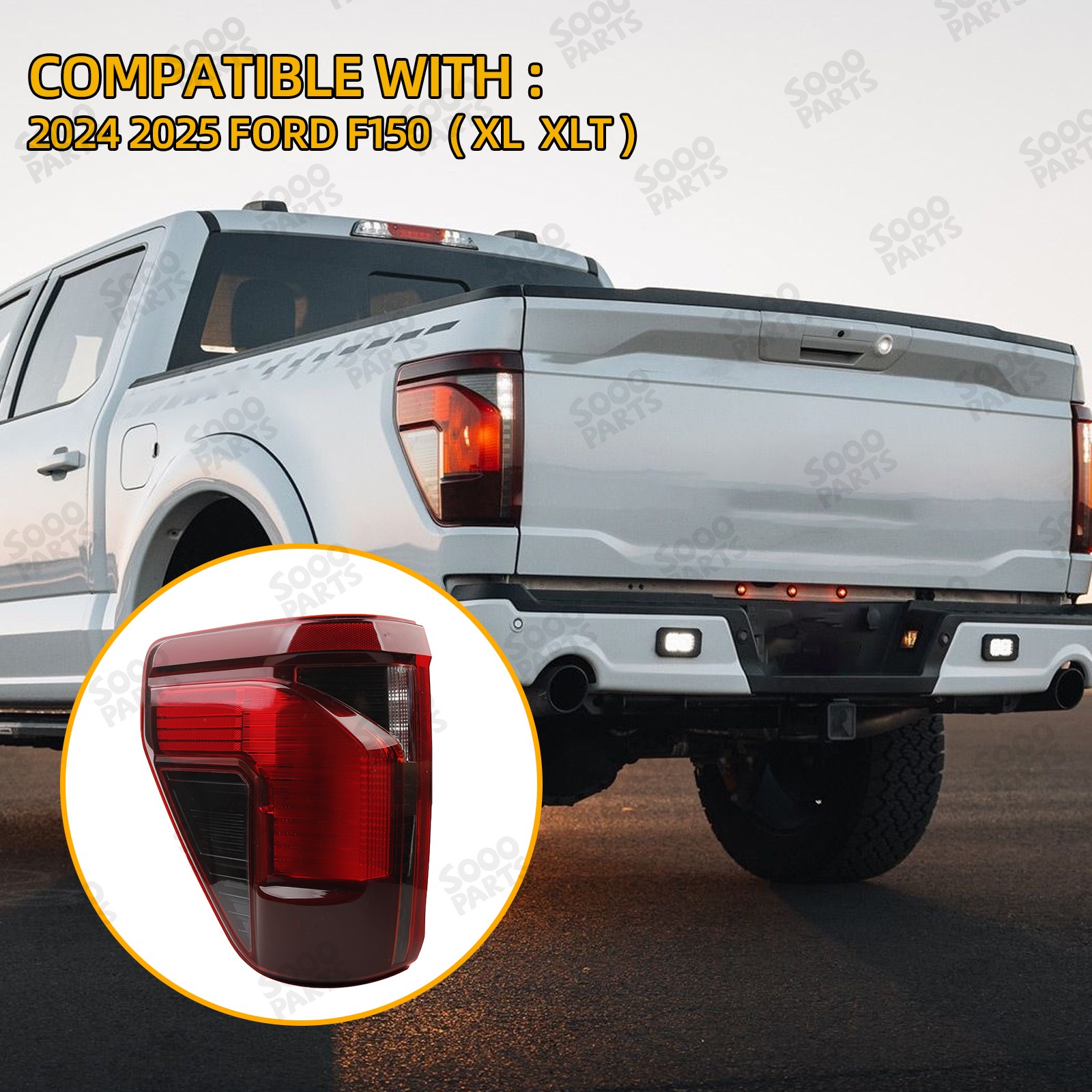 Left Driver Side Halogen OE Style Tail Light For 2024-2025 Ford F-150 XL XLT