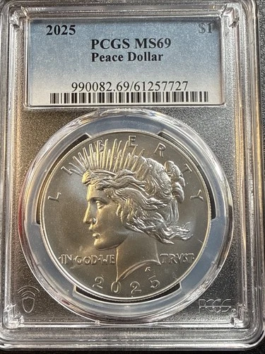 2025 Peace Silver Dollar $1 PCGS MS69 Nice Coin See Pics