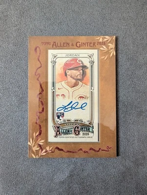2025 Allen & Ginter - Levi Jordan Mini Framed Autograph - Cincinnati Reds - Bild 1 von 2