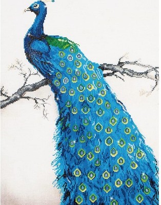 DIAMOND DOTZ DD13.012 - Original 5D Diamond Painting Set Blauer Pfau, Kreat ...